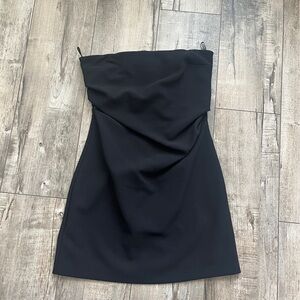 Zara Elegant Black Strapless Mini Dress